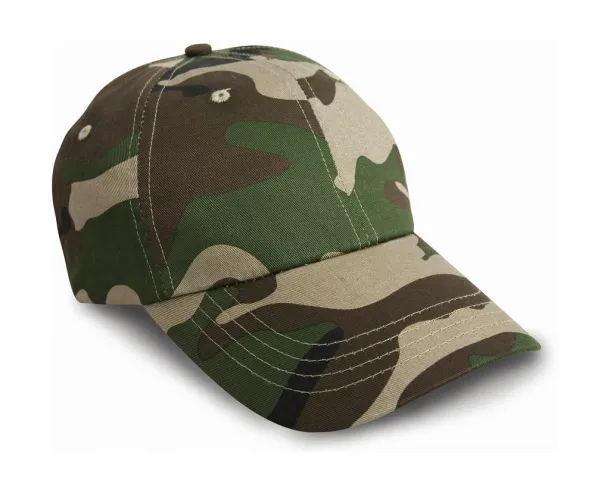  Pamučna šilterica - 6 panela - Result Headwear Olive Camo