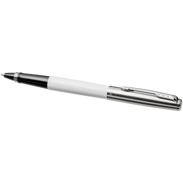 Jotter plastic with stainless steel rollerbal pen - Parker White