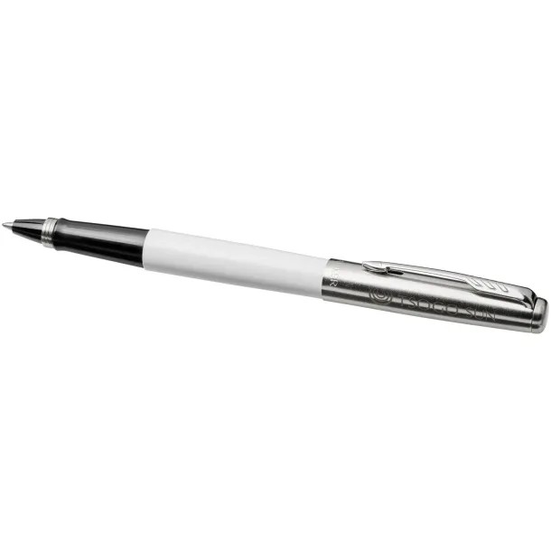 Jotter plastic with stainless steel rollerbal pen - Parker White