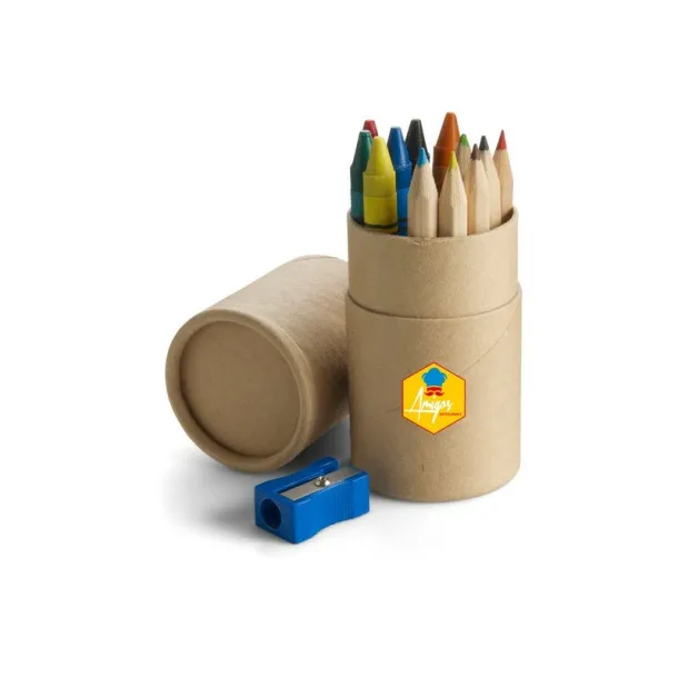  Colour pencil set with pencil sharpener neutral