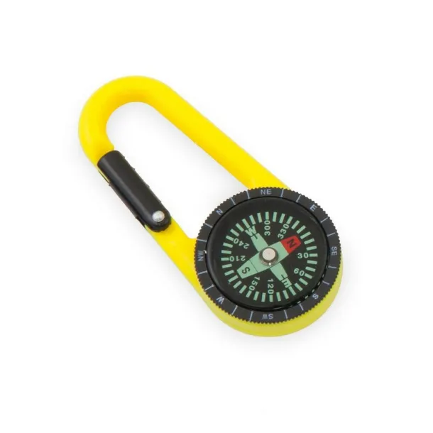  Compass with carabiner yellow