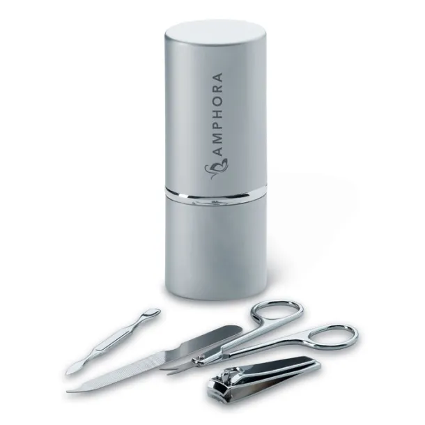 SILKIN Manicure set in tube Matt Silver