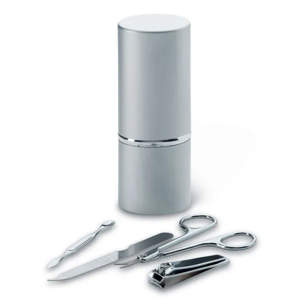 SILKIN Manicure set in tube Matt Silver