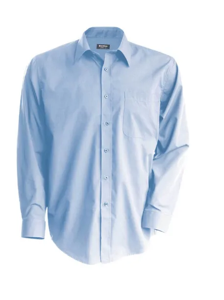  MEN'S LONG-SLEEVED COTTON POPLIN SHIRT - Kariban Bright Sky