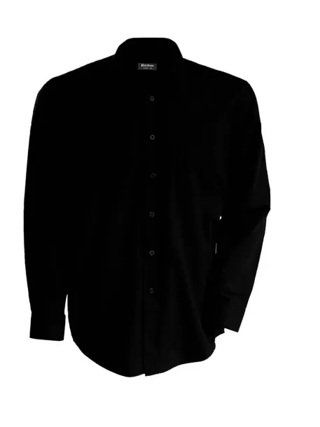  MEN'S LONG-SLEEVED COTTON POPLIN SHIRT - Kariban Black