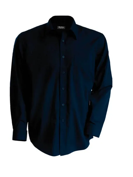  MEN'S LONG-SLEEVED COTTON POPLIN SHIRT - Kariban Navy