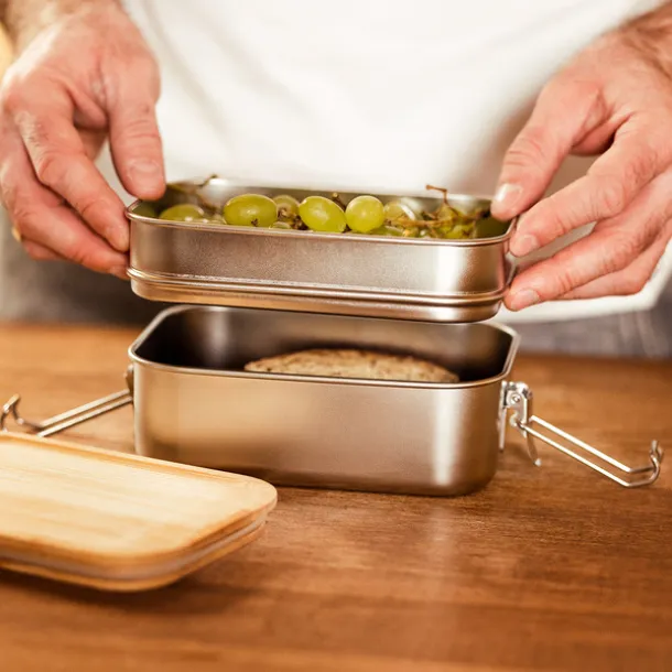 ALCORA double lunch box Silver