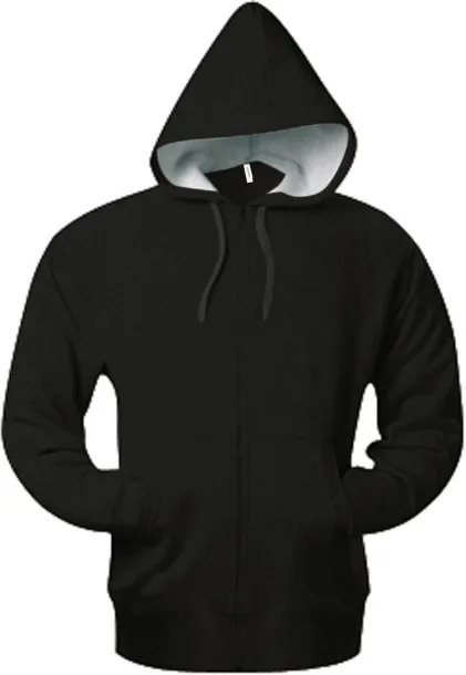  Hoodica s patentom, 360 g/m2 - Kariban Crna