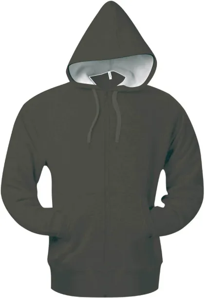  FULL ZIP HOODED SWEATSHIRT - Kariban Tamno Kahki