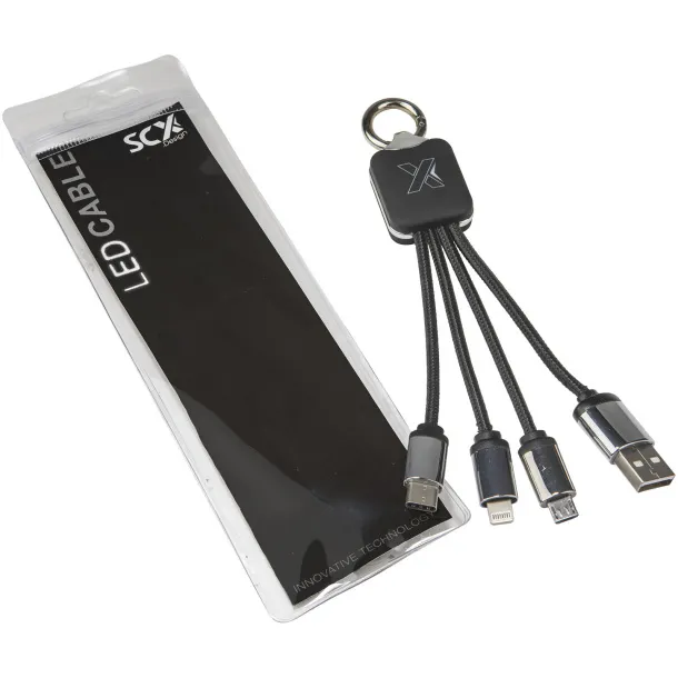 SCX.design C15 Kabel za punjenje s osvjetljenim logom - SCX.design Solid black Bijela