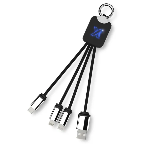 SCX.design C15 Kabel za punjenje s osvjetljenim logom - SCX.design Plava Solid black