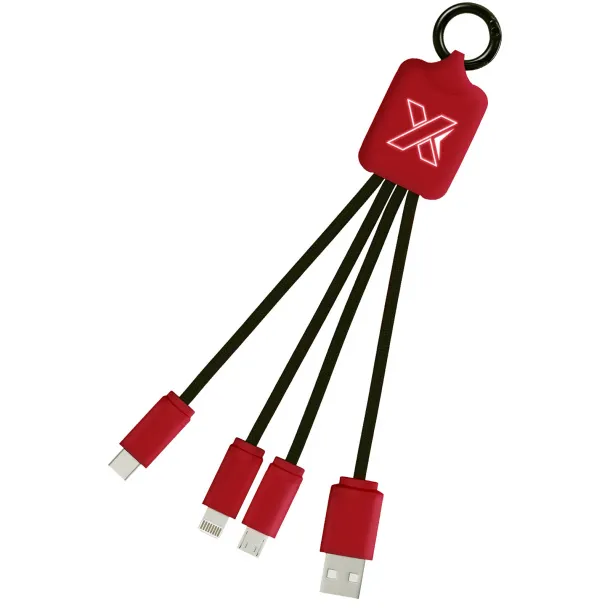 SCX.design C15 Kabel za punjenje s osvjetljenim logom - SCX.design Mid red Solid black