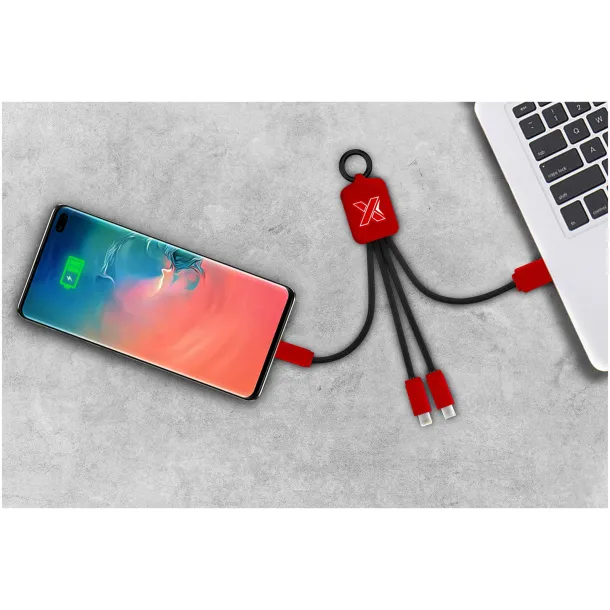 SCX.design C15 Kabel za punjenje s osvjetljenim logom - SCX.design Mid red Crna
