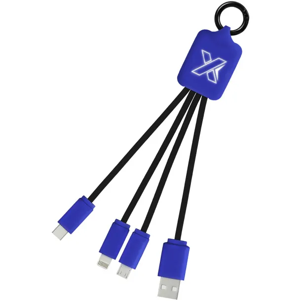 SCX.design C15 Kabel za punjenje s osvjetljenim logom - SCX.design Reflex blue Solid black