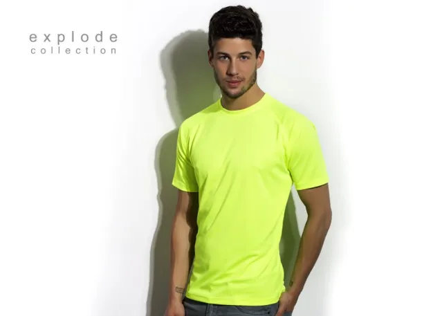 RECORD sports T shirt - EXPLODE Neon yellow