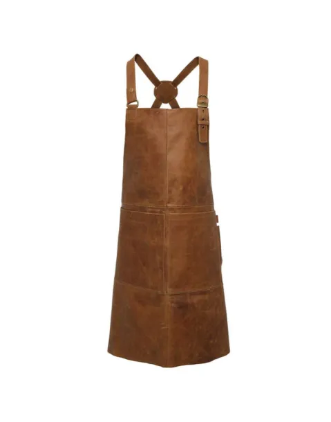  ‘ARTISAN’ REAL LEATHER CROSS BACK BIB APRON - Premier Tan