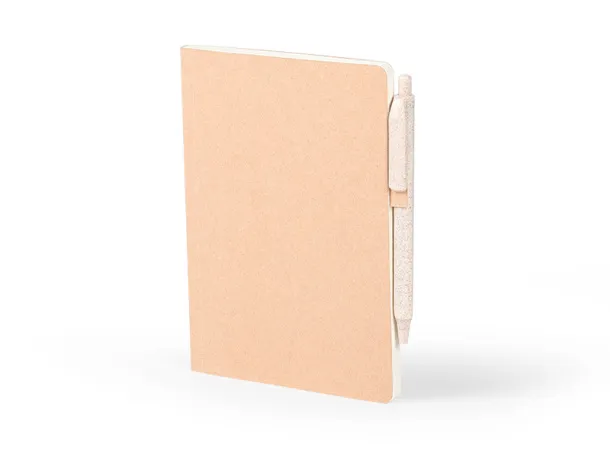 GRAIN biodegradable notebook with biodegradable ball pen Cream Bež