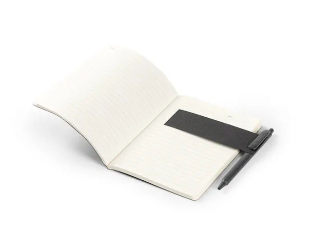 GRAIN biodegradable notebook with biodegradable ball pen Black