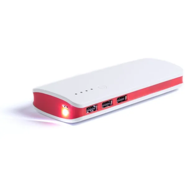 Prijenosna baterija 10 000 mAh s LED svjetlom Crvena