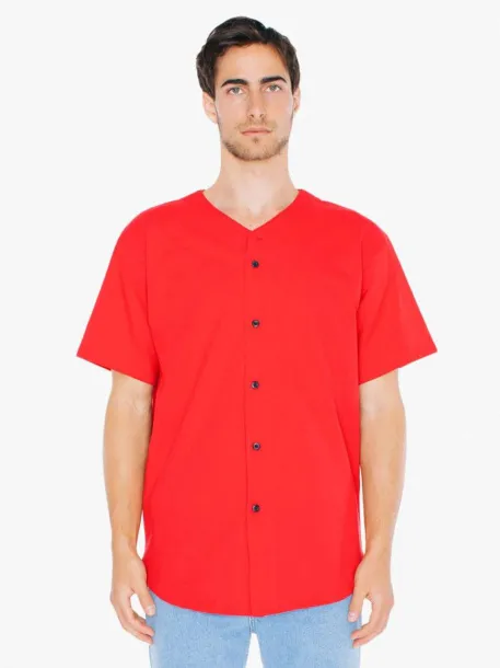  UNISEX THICK KNIT BASEBALL JERSEY - American Apparel Red