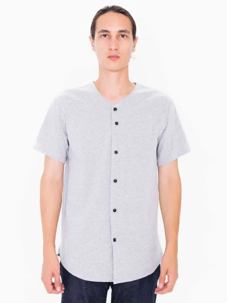  UNISEX THICK KNIT BASEBALL JERSEY - American Apparel Heather Grey
