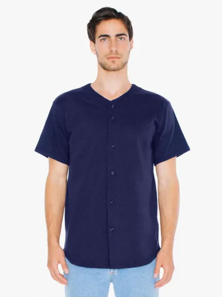  UNISEX THICK KNIT BASEBALL JERSEY - American Apparel Oxford Navy