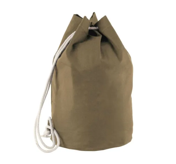  COTTON SAILOR-STYLE BAG WITH DRAWSTRING - Kimood Vintage Khaki