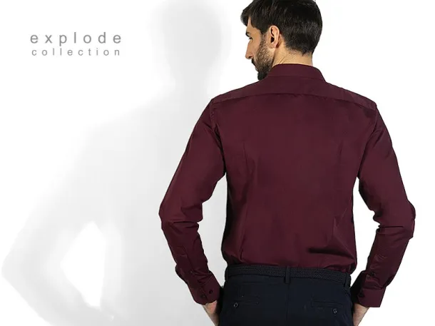 CLUB LSL MEN men’s long sleeve shirt - EXPLODE Burgundy