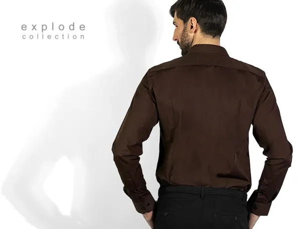 CLUB LSL MEN men’s long sleeve shirt - EXPLODE Brown