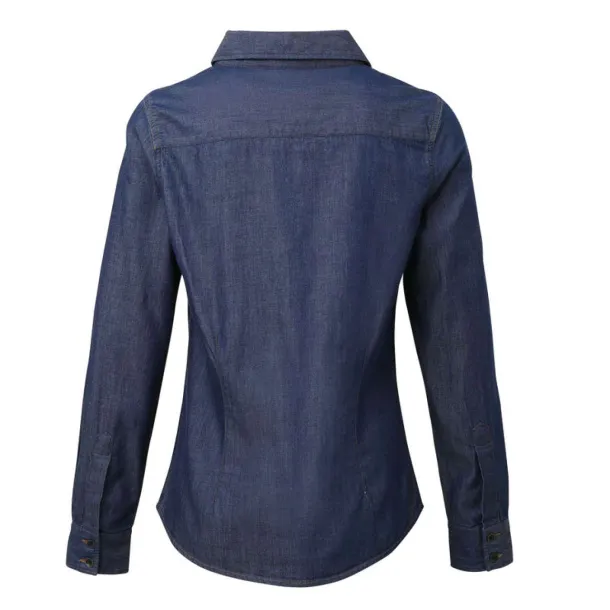  WOMEN'S JEANS STITCH DENIM SHIRT - Premier Indigo Denim