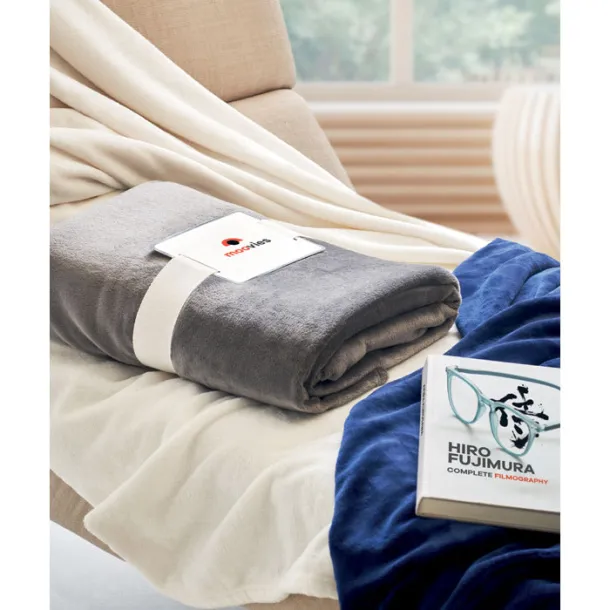 LOGAN RPET fleece blanket 280 gr/m² stone grey