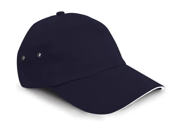  Plush Sandwich Cap - Result Headwear Navy Bijela