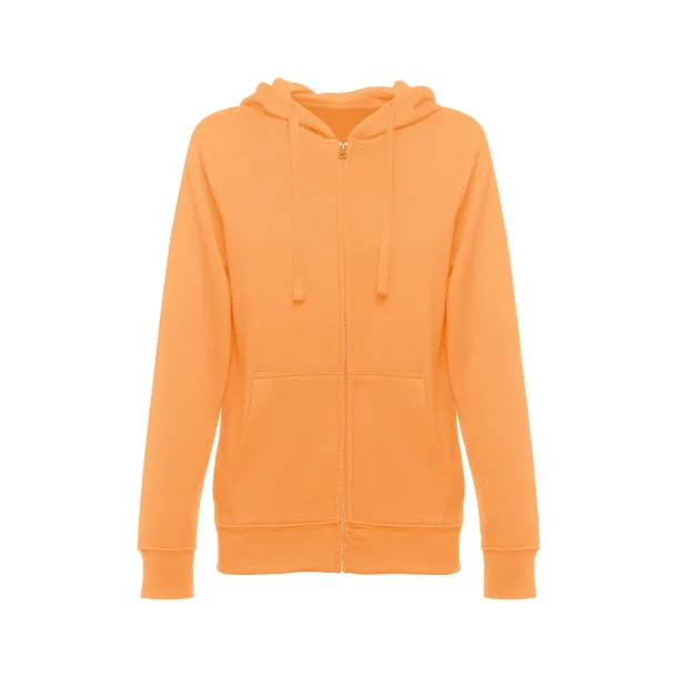 AMSTERDAM WOMEN Women's hooded full zipped sweatshirt Coral orange