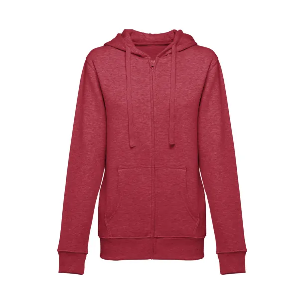 AMSTERDAM WOMEN Women's hooded full zipped sweatshirt Heather red