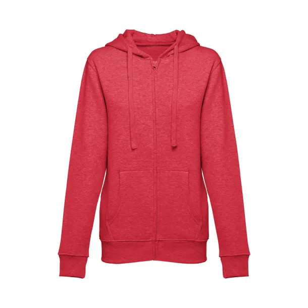 AMSTERDAM WOMEN ženska hoodica s patentnim zatvaračem, 320 g/m² Heather red