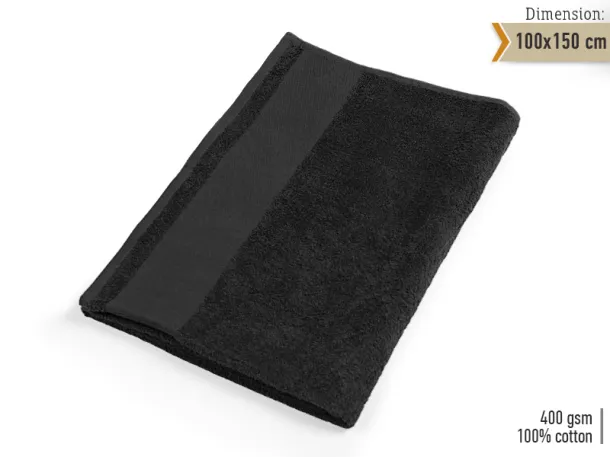 AQUA 100 towel 100 x 150 cm - EXPLODE Black