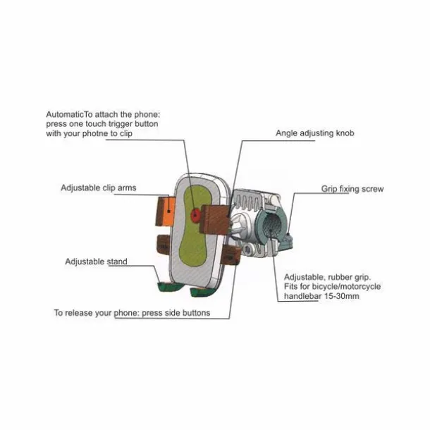 CELLBIKE Stalak za mobitel na volanu Crna