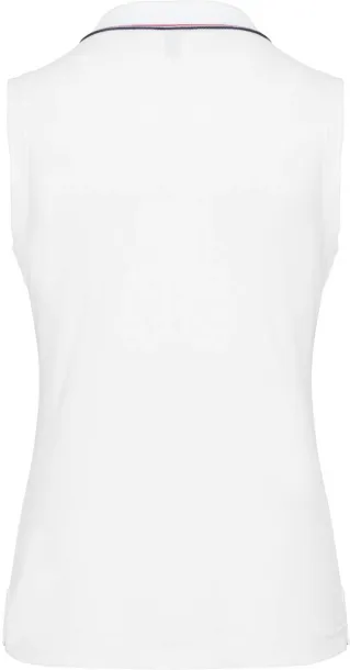  LADIES' SLEEVELESS POLO SHIRT - Kariban White Navy