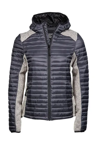  Ladies Hooded Outdoor Crossover Jacket - Tee Jays Space Grey Grey Melange