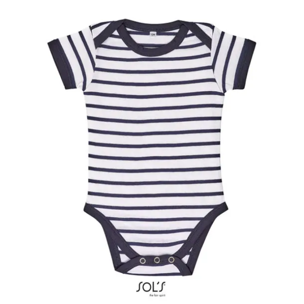 SOL'S MILES BABY STRIPED BODYSUIT - SOL'S White Navy