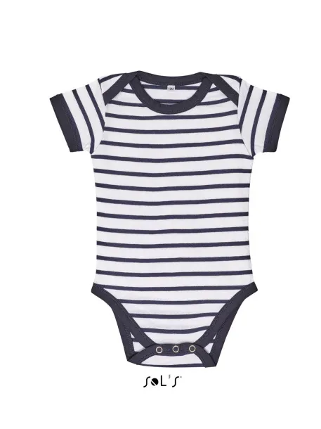 SOL'S MILES BABY STRIPED BODYSUIT - SOL'S White Navy