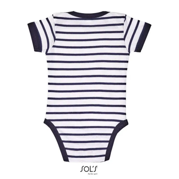 SOL'S MILES BABY STRIPED BODYSUIT - SOL'S White Navy