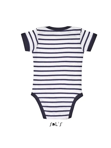 SOL'S MILES BABY STRIPED BODYSUIT - SOL'S White Navy