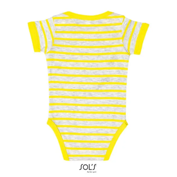 SOL'S MILES BABY STRIPED BODYSUIT - SOL'S Ash Lemon