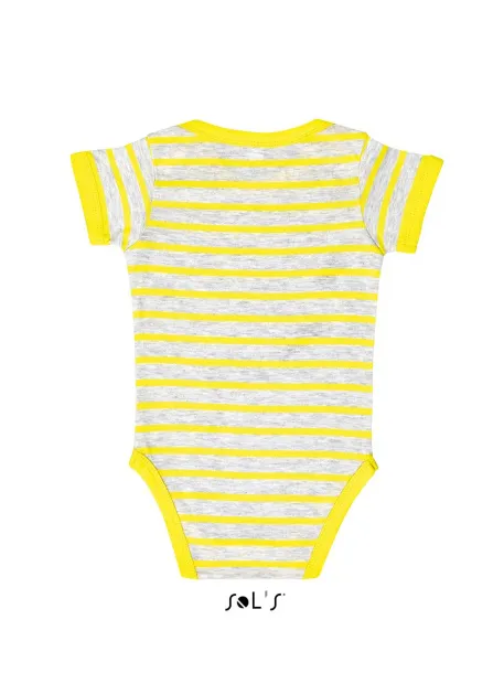 SOL'S MILES BABY STRIPED BODYSUIT - SOL'S Ash Lemon