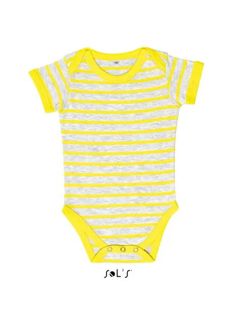 SOL'S MILES BABY STRIPED BODYSUIT - SOL'S Ash Lemon