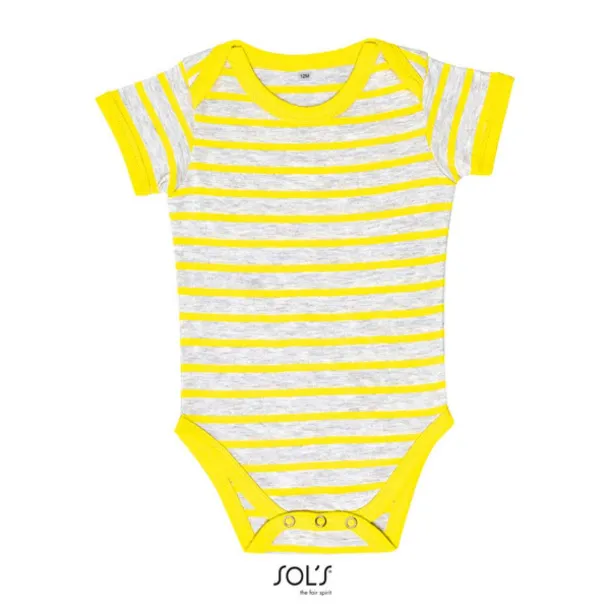 SOL'S MILES BABY STRIPED BODYSUIT - SOL'S Ash Lemon