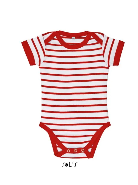 SOL'S MILES BABY STRIPED BODYSUIT - SOL'S White Red