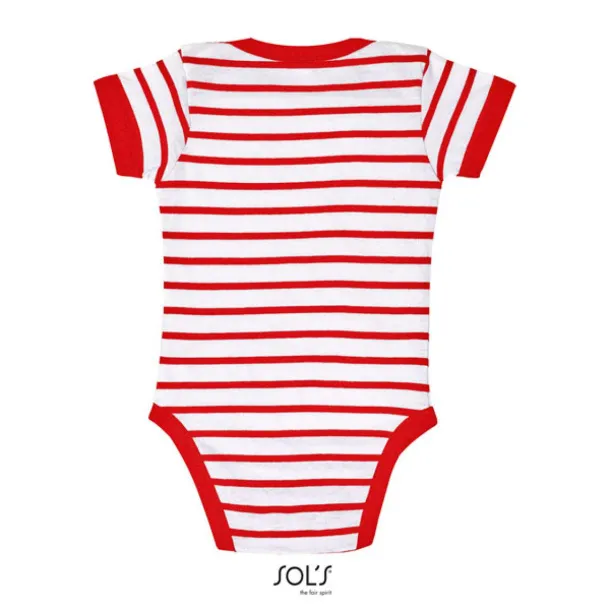 SOL'S MILES BABY STRIPED BODYSUIT - SOL'S White Red