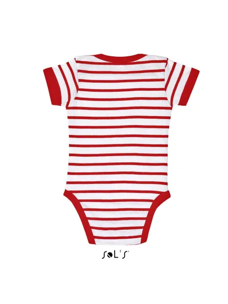 SOL'S MILES BABY STRIPED BODYSUIT - SOL'S White Red